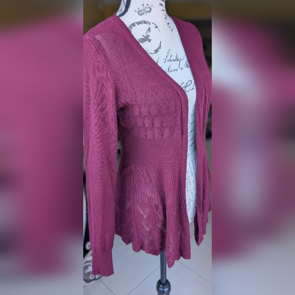 NWT DREAMERS Burgundy Cardigan  Size Medium - Picture 3 of 15